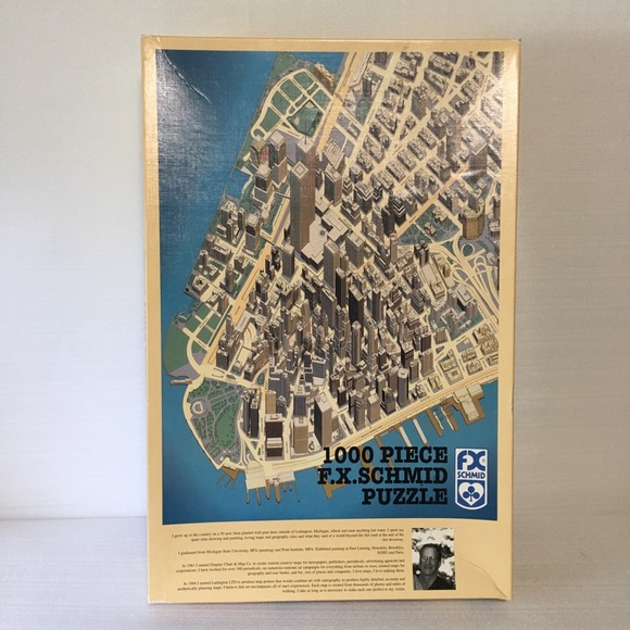 Vtg. 1994 FX Schmid 1000 pc Puzzle Downtown Manhattan Axonometric View of Man… - Picture 5 of 8